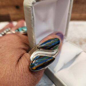 Sterling Silver and Rinbow Calsilica Stone DTR Jay King